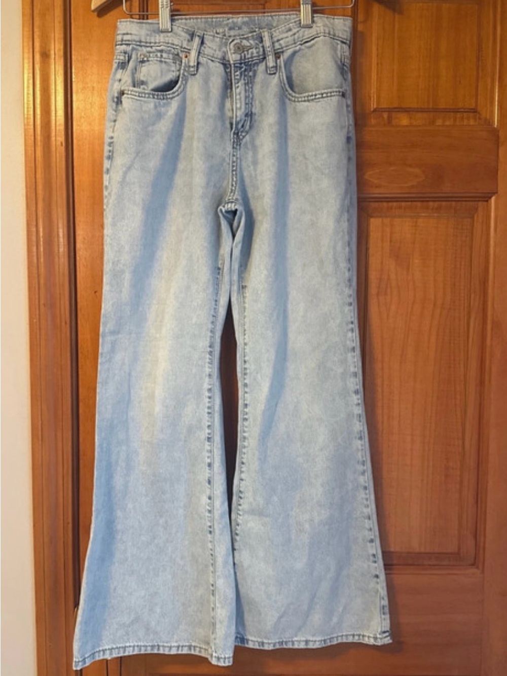 Light Wash Girls Soft Baggy Flared Jeans